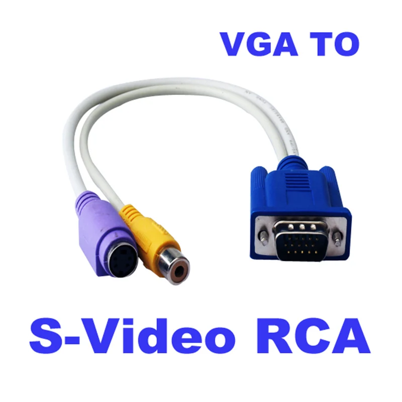 

1PC New Arrival 15Pin PC VGA SVGA TO S-Video RCA Composite AV TV Out Converter Adapter Cable High Quality