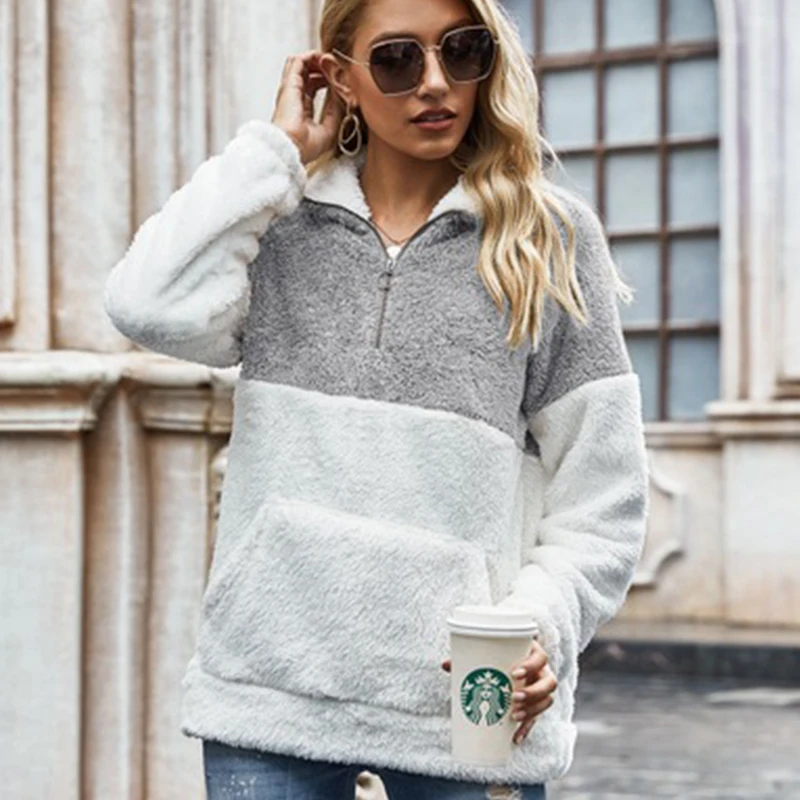 

Fashion Women Tie-dye Print Sweatshirt Autumn Winter Long Sleeve Patchwork Pullovers Girls Fleece Warm Hoodies Sweatshirts