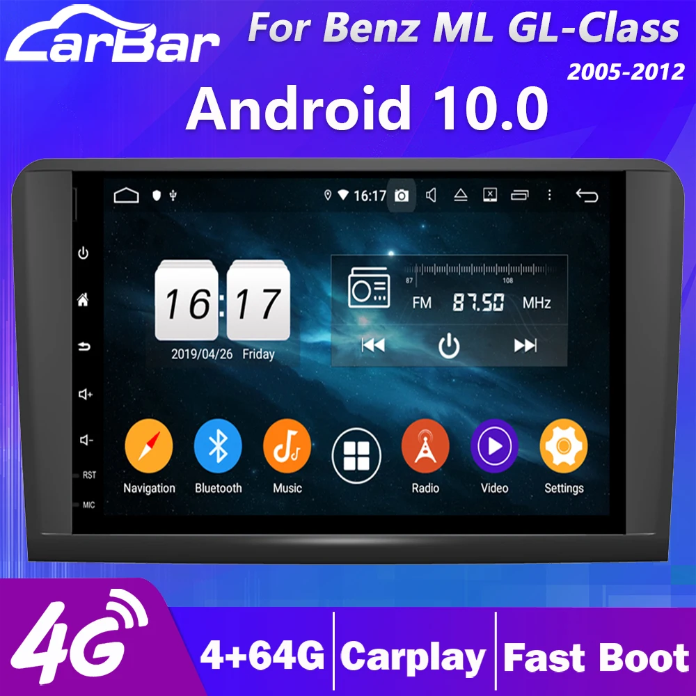 

Carbar 9 "Android 10,0 Автомобильный GPS DVD-радио плеер для Mercedes Benz ML GL W164 X164 класс с Мультимедиа Стерео головное устройство Carplay