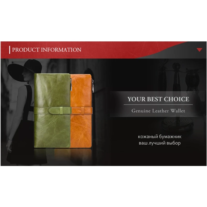 

RFID Wallet for Women Leather Card Holder Phone Organizer Zipper Coin Purse New