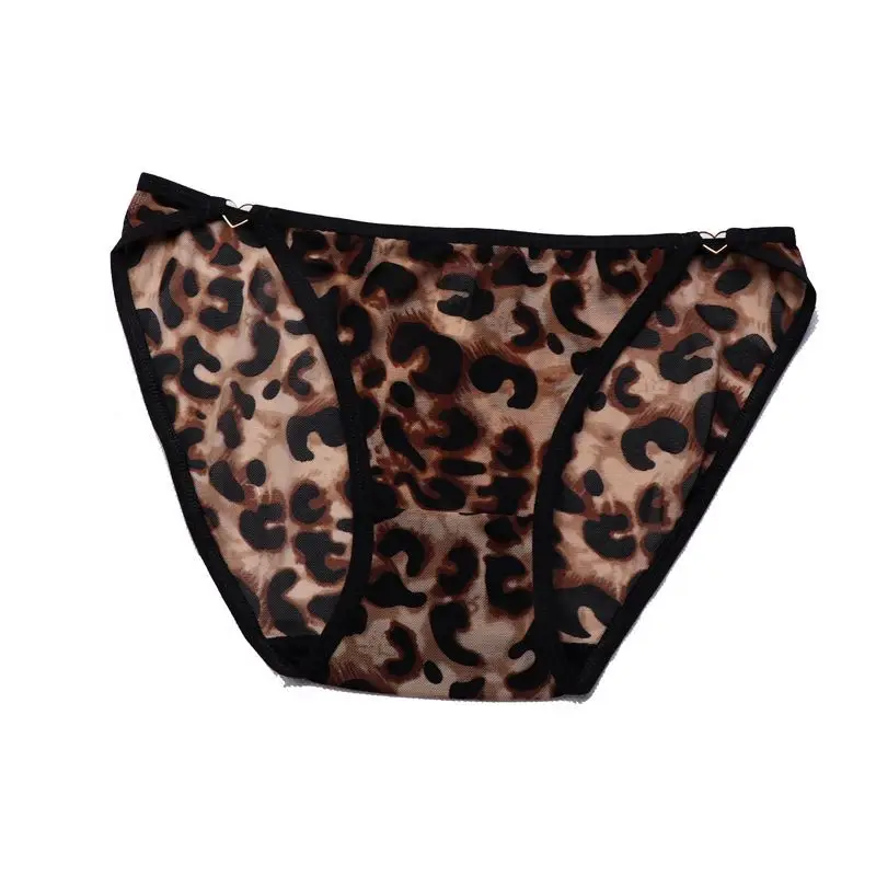 Сексуальное тонкое мягкое дышащее ледяное шелковое леопардовое нижнее белье