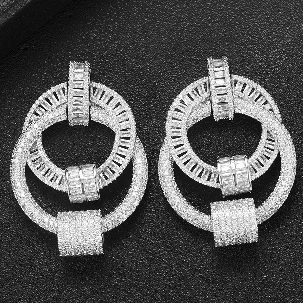 SISCATHY трендовые Monaco круглые Висячие серьги для женщин свадебные Помолвочные