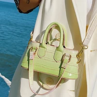 crocodile pattern mini tote bag 2021 summer new pu leather womens designer handbag luxury brand shoulder messenger bag purses