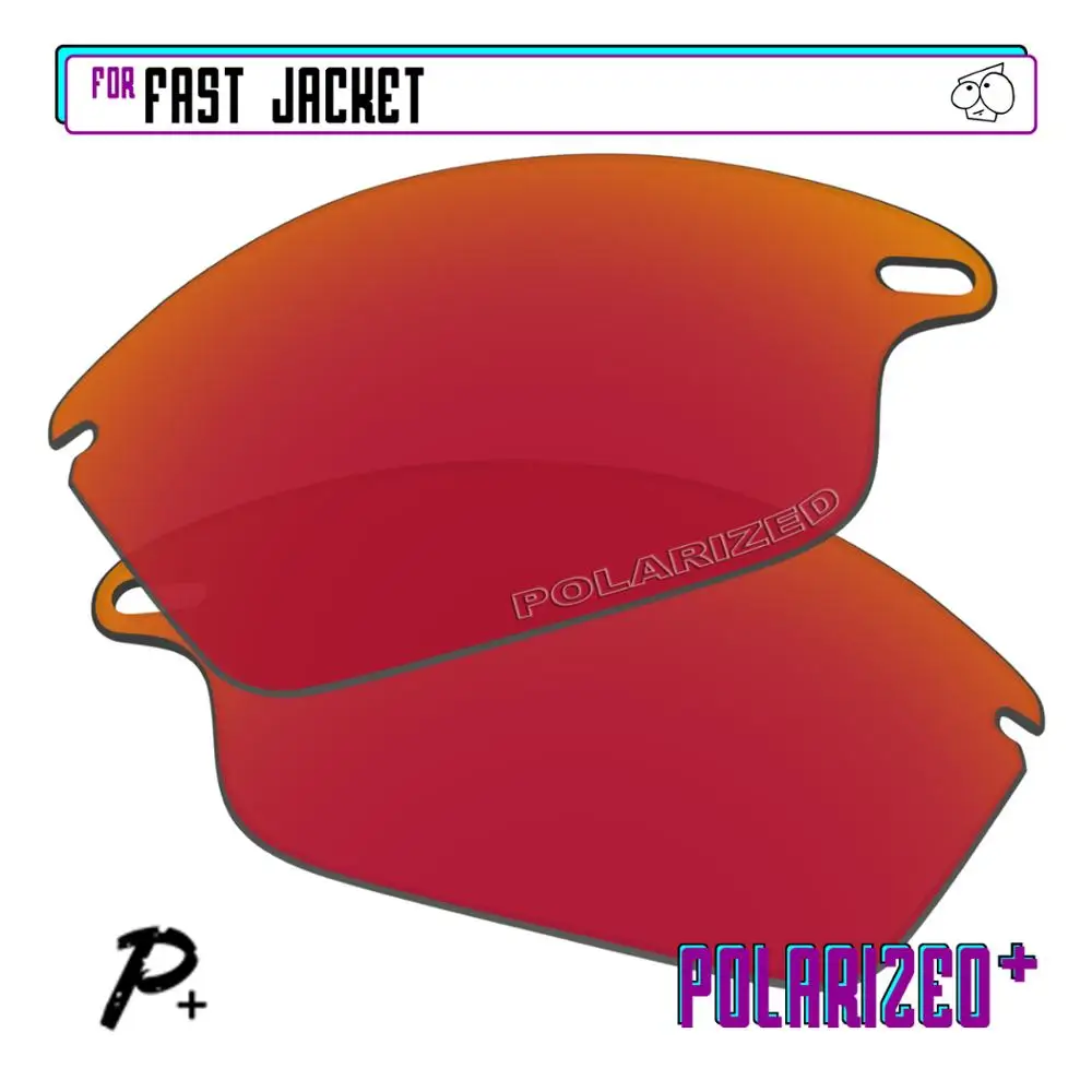 EZReplace Polarized Replacement Lenses for - Oakley Fast Jacket Sunglasses - Red P Plus