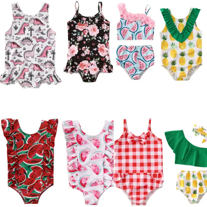 Купальник детский для девочек хлопок 2022 размер: 3 m/6м/9 m/12м/18 m/24м 2 цвета | Мать и