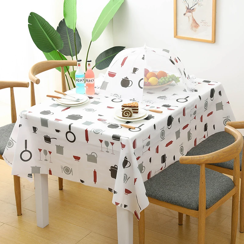 

Ins tablecloth waterproof oil-proof washable cloth art TV cabinet tea table PVC plastic ironing proof student table mat 90*137cm
