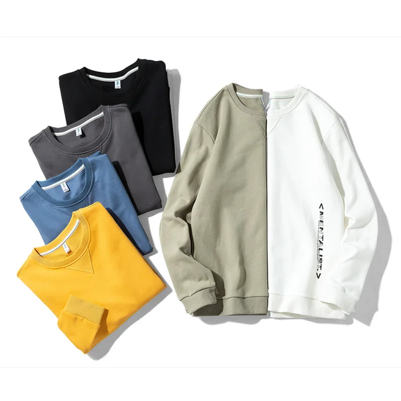 

Свитер мужской однотонный, с круглым вырезом и длинными рукавами, 2020