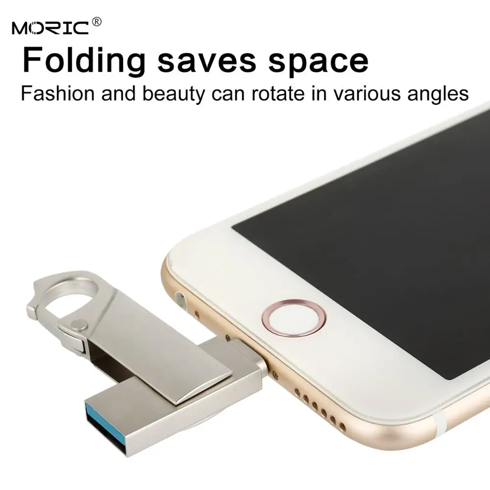 USB флеш накопитель Crazy hot 2 в 1 OTG для iphone 32 ГБ 8 16 металлический pedrive 64 128