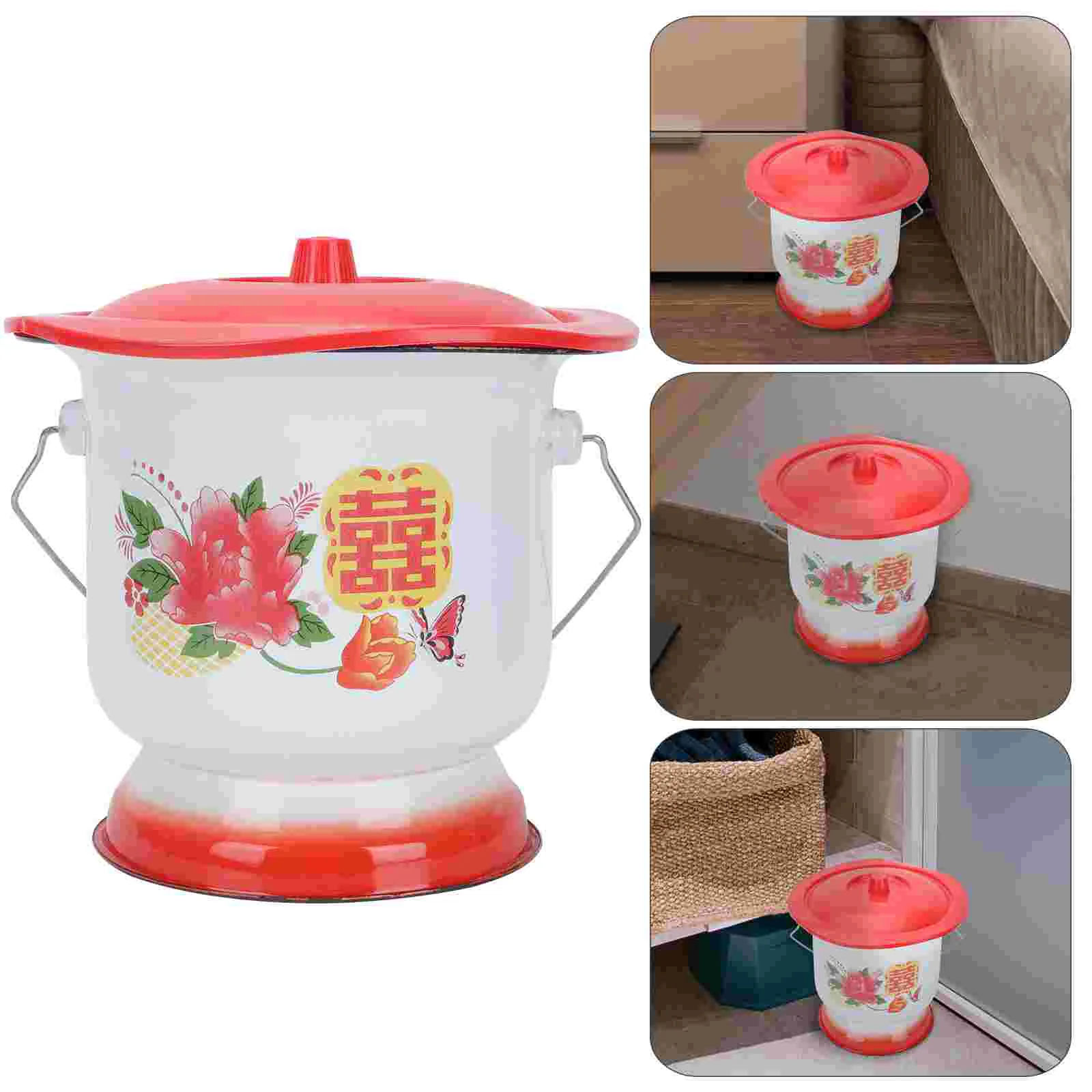 

1PC Thick Portable Spittoon with Cover Urine Pail Urine Bedpan Chamber Bottle