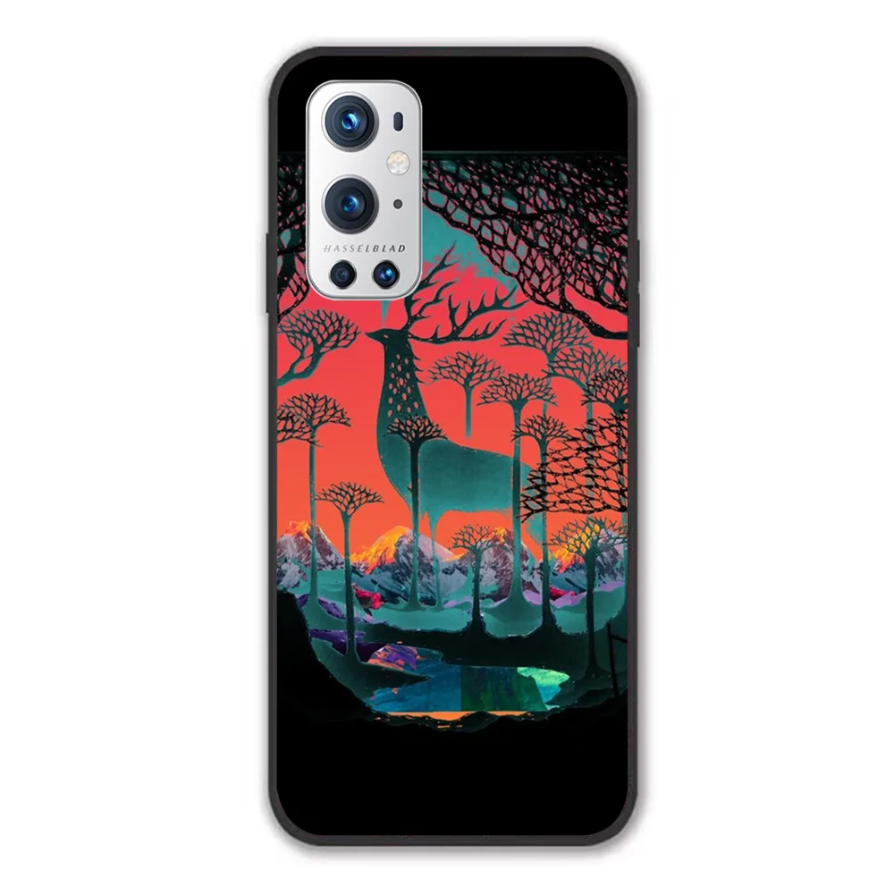 

For OnePlus Forest Spirit - Woodland Illustration Soft TPU Border OnePlus 7 7T 7Pro 8 8T 8Pro 9 9Pro Case