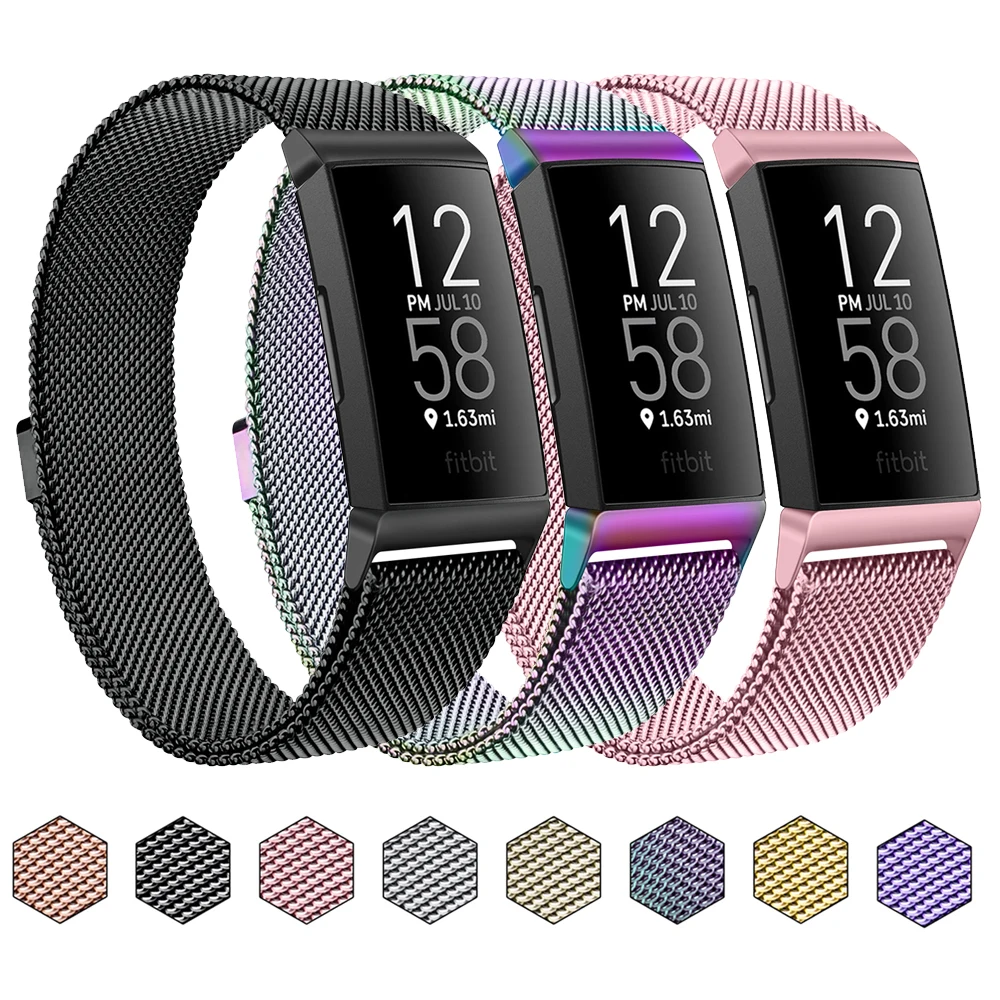 metal-magnetic-milanese-strap-for-fitbit-charge-4-3-band-replacement-wristband-watchband-for-fitbit-charge-3-se-strap-men-female