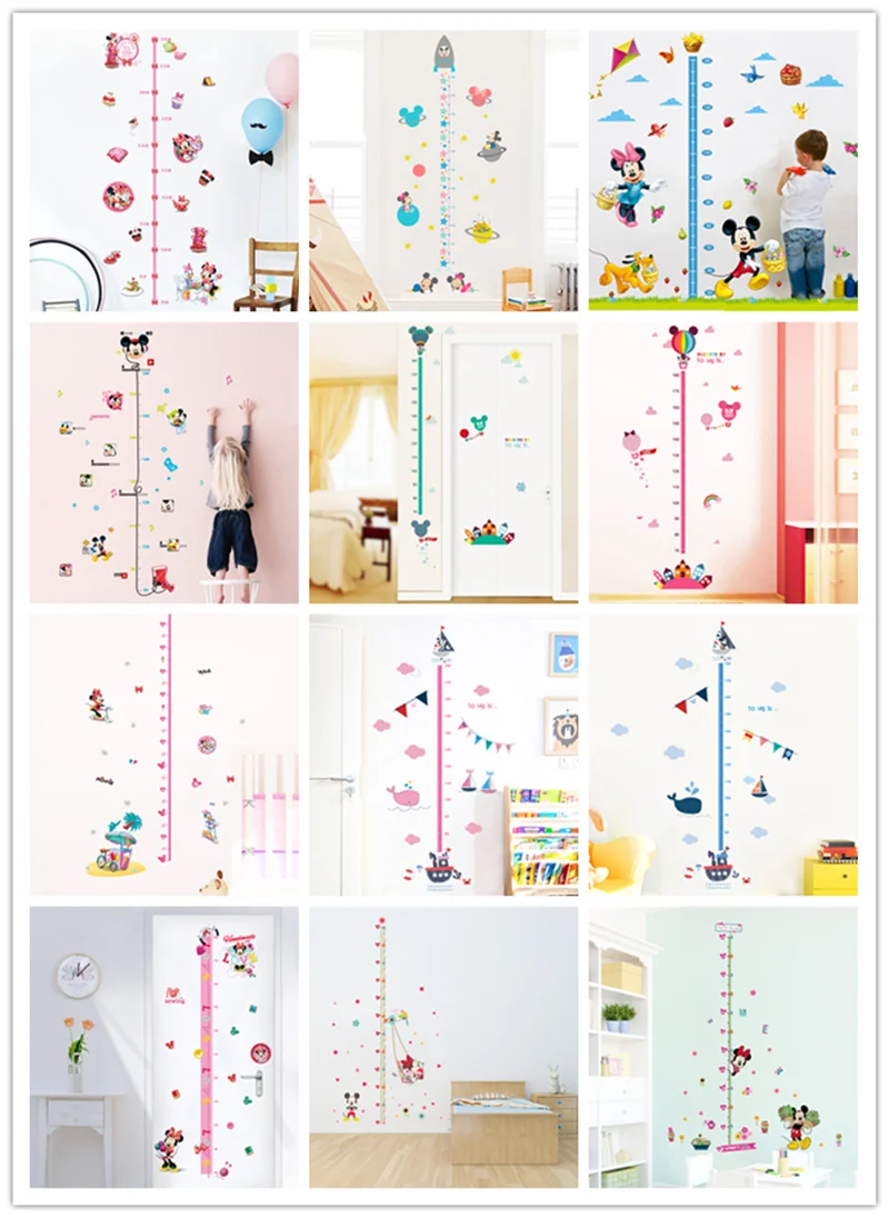 % НОВИНКА Минни Микки наклейки для измерения роста детская комната детский сад