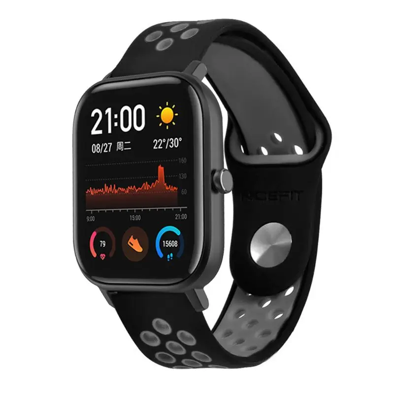 1 шт. мягкий силиконовый ремешок для часов Ремешок Для Xiaomi Huami Amazfit GTS/GTR 42 мм часы - Цвет: Black Grey