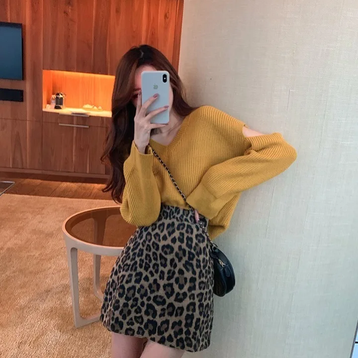 

Leopard Skirt Women's 2020 High Waist Skirt Retro Fashion Skirt Woman Skirts Mujer Faldas Saias Mulher
