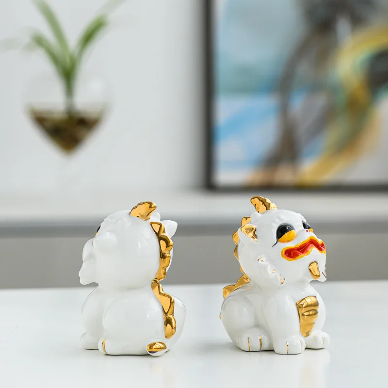 6*7*9 5 см керамические статуи пробужденных Львов реальные Позолоченные львы