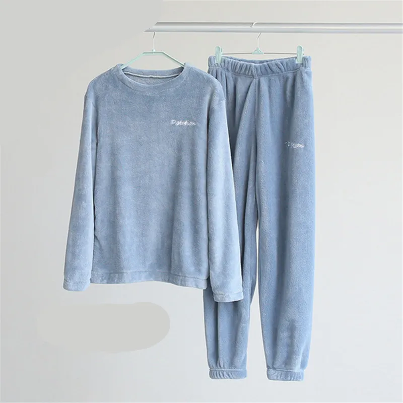 

Зима 2020, плотный теплый серый фланелевый пижамный комплект для мужчин, одежда для сна с длинным рукавом и принтом в виде перьев, костюм для о...