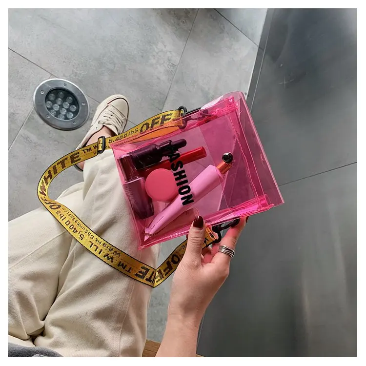 2020 женская прозрачная сумка из ПВХ железная сумочка на плечо с надписью