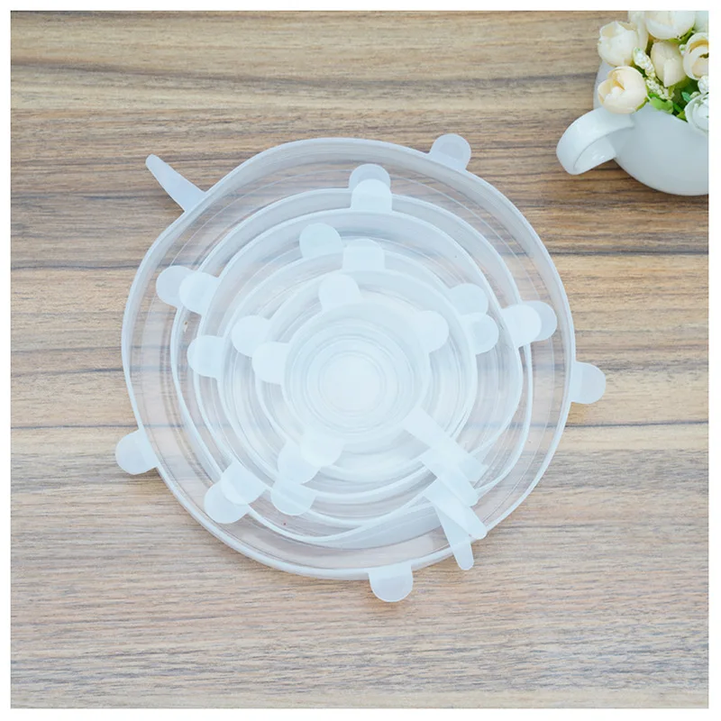 Универсальные кухонные аксессуары 6 шт. многоразовая Крышка для пищевых