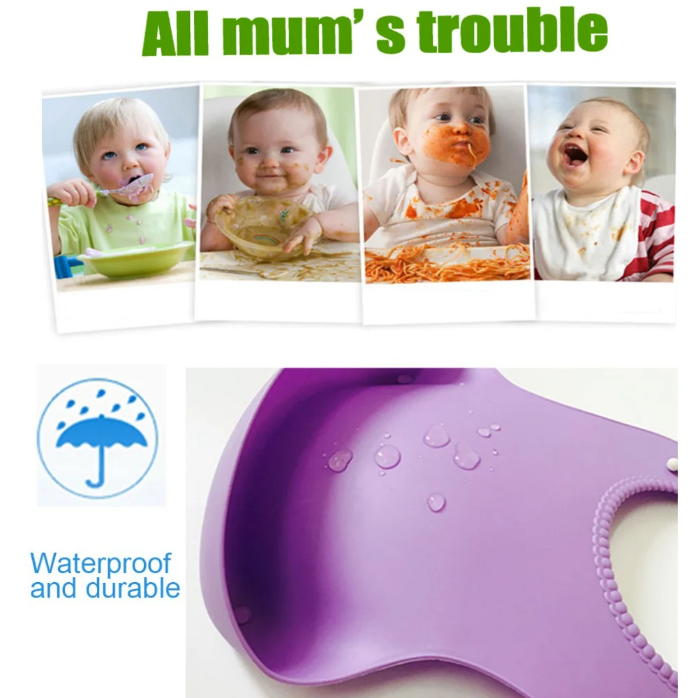 Слюнявчик для новорожденных мягкий водонепроницаемый из силикагеля V-TREE |