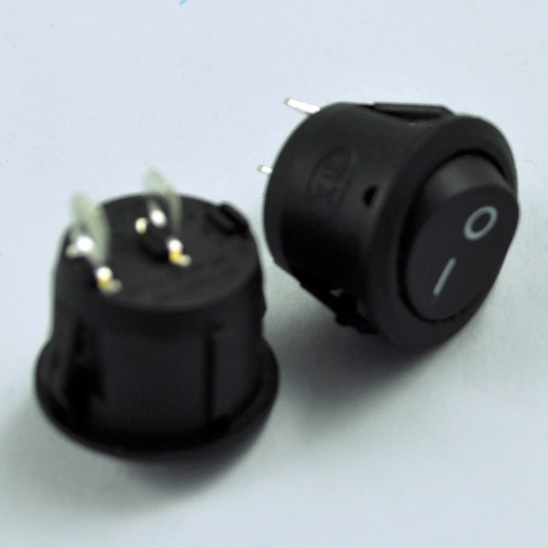 SODIAL (R) 2 шт ВКЛ/ВЫКЛ терминал SPST черный круглый Кулисный Переключатель|Терминалы| |