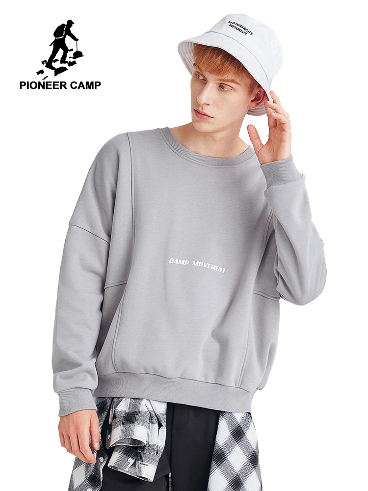 Мужская толстовка Pioneer Camp черная/серая Повседневная Толстовка простой круглый