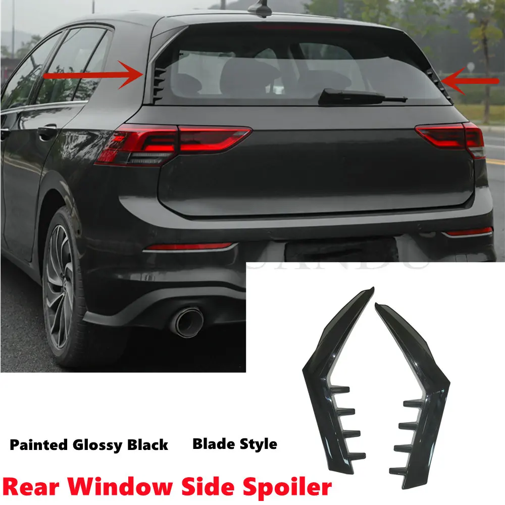 

FitFor VW Golf 2020-2022 GTI RLine R 8 MK8 MKVIII Rear Window Side Spoiler Wing Trim Cover Painted Gloss Black Sport Blade Style