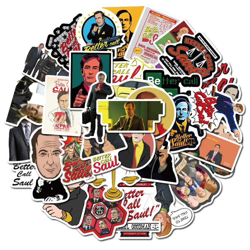 50 шт./компл. TV Show Better Call Saul Sticker s для ноутбука ПК гитарная надпись чемодан