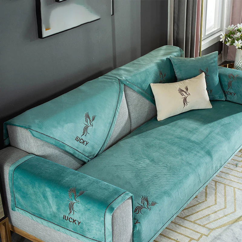 

[Slip] Pet Chenille Sofa Cushion Four Seasons Universal Backrest Modern Simple Washable Movable Dustproof Sofa Set