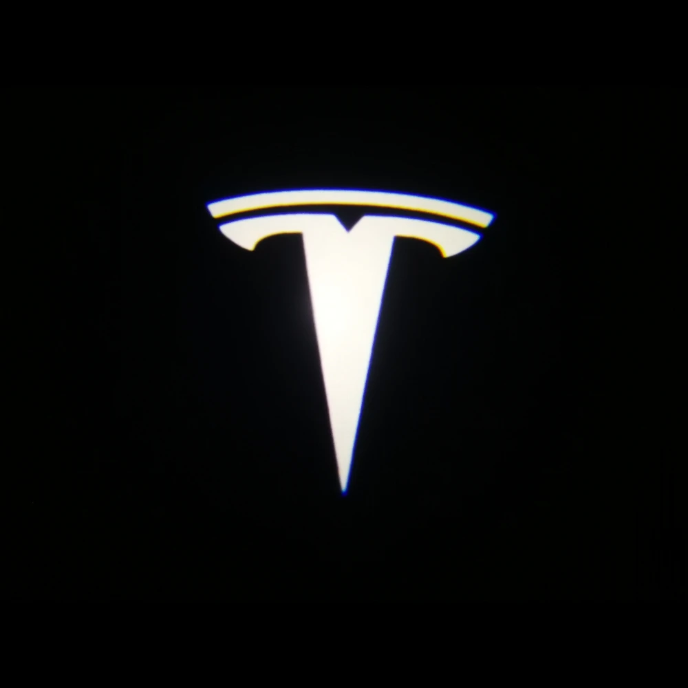 White T QCDIN Ультра-яркий для TESLA светодиодный Автомобильный Дверной логотип проектор светильник светодиодный Добро пожаловать логотип светильник для TESLA модель 3/S/X/Y - Испускаемый цвет: White T