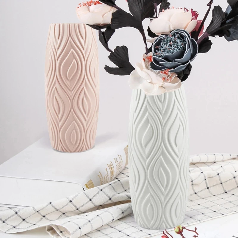 

Imitation Ceramic Vase Home Decor Shatterproof Flower Pot Nordic Home Decoration Plastic Flower Vase Decorative Vases Modern