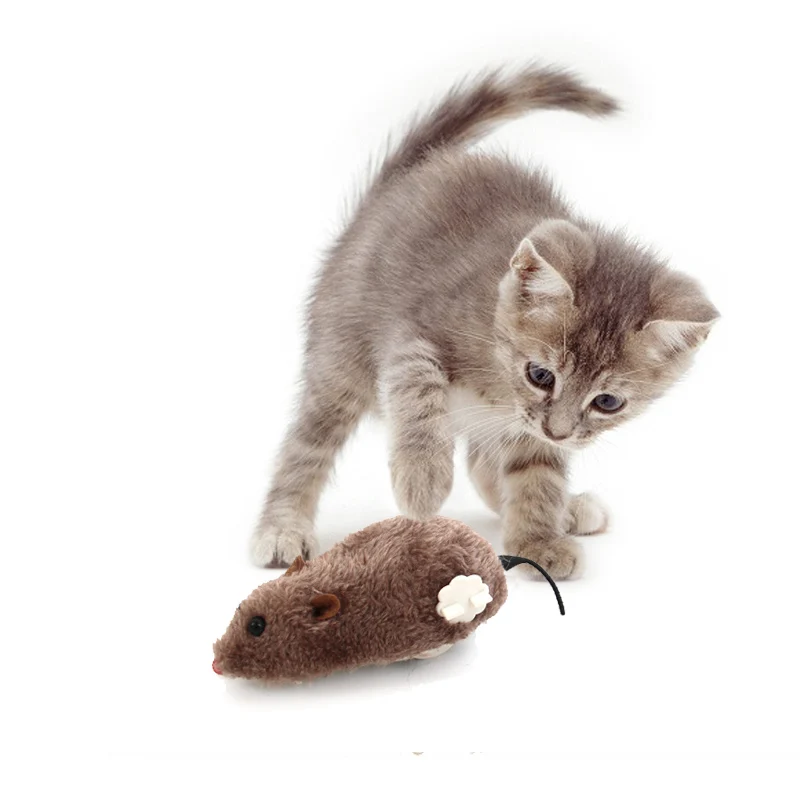 

Hot Creative Funny Clockwork Spring Power Plush Mouse Toy Cat Dog Playing Toy Mechanical Motion Rat Pet Accessories