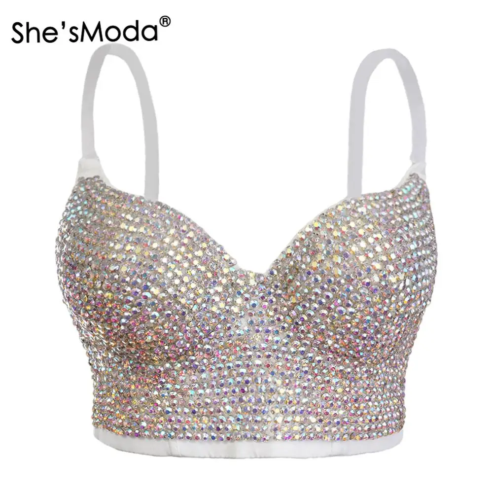 She'sModa 2019 бриллианты жемчуг Для женщин корсеты и бюстье с бюстгальтером