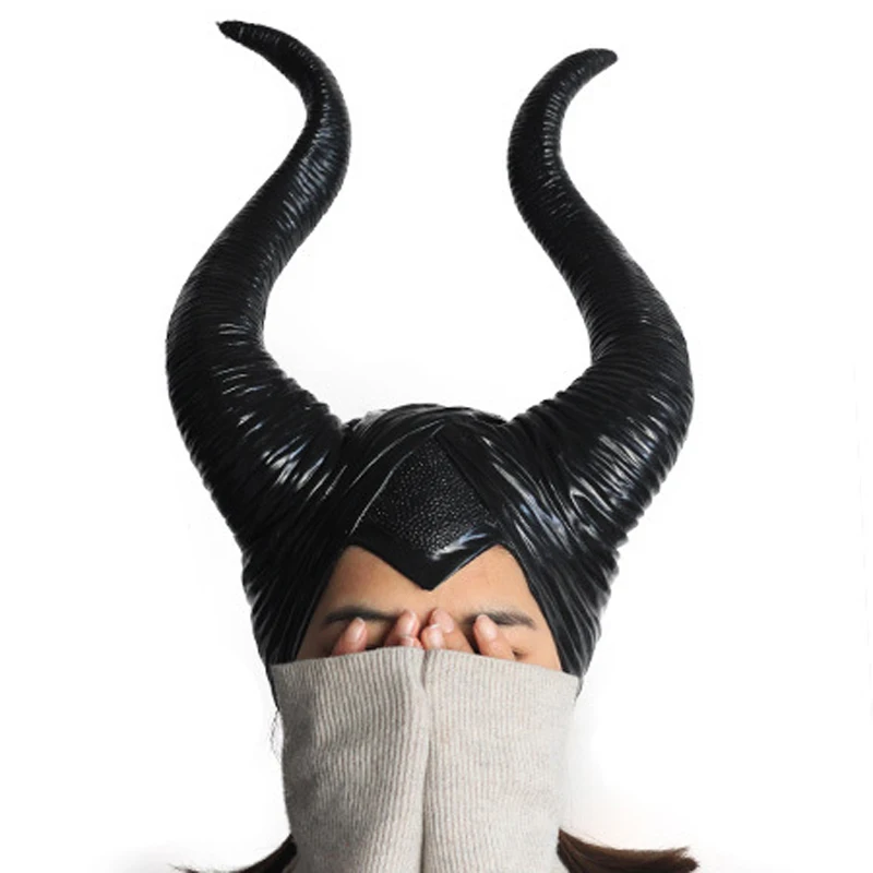Хит Хэллоуин косплей малефисентная шляпа ведьмы рога головной убор маска шлем