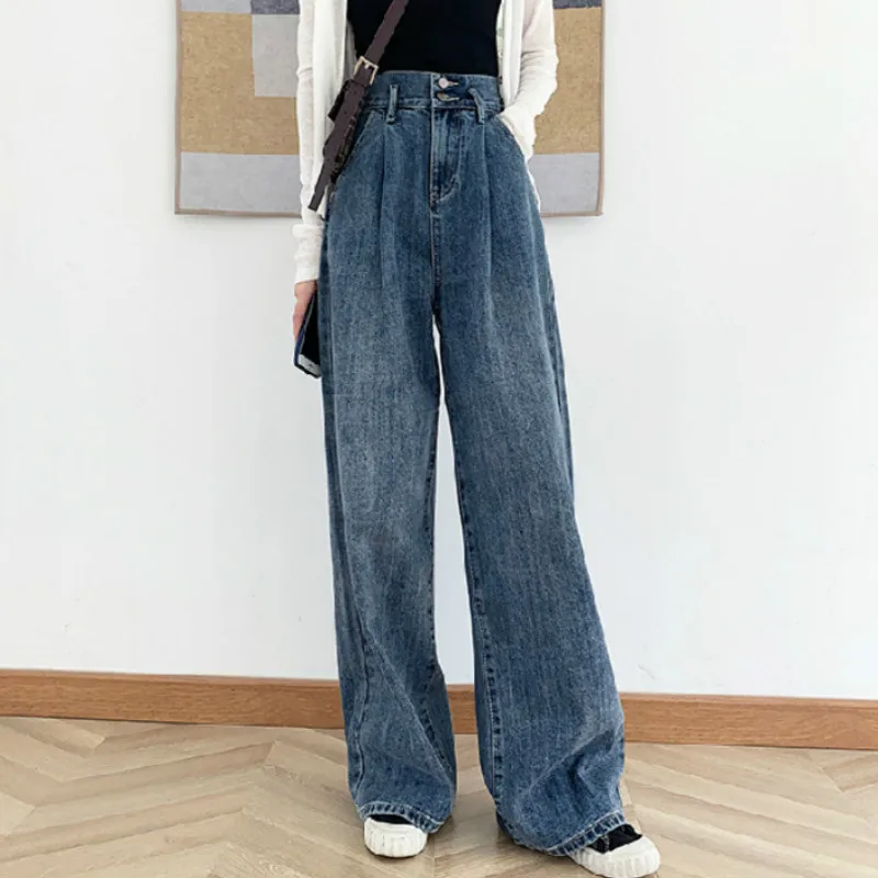 

Джинсы женские, широкие, винтажные, 165-180 см, 3XL, размера плюс, 2021