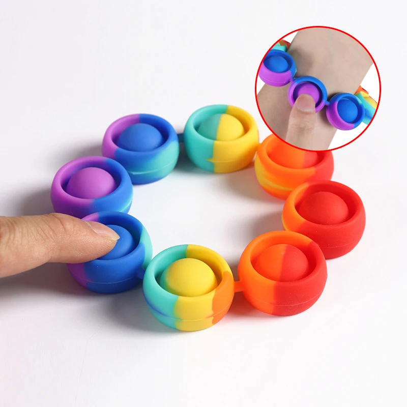 

Популярный антистрессовый браслет, игрушки для снятия стресса, радужные пузырьки, антистрессовые игрушки для взрослых и детей, сенсорная игрушка для снятия аутизма