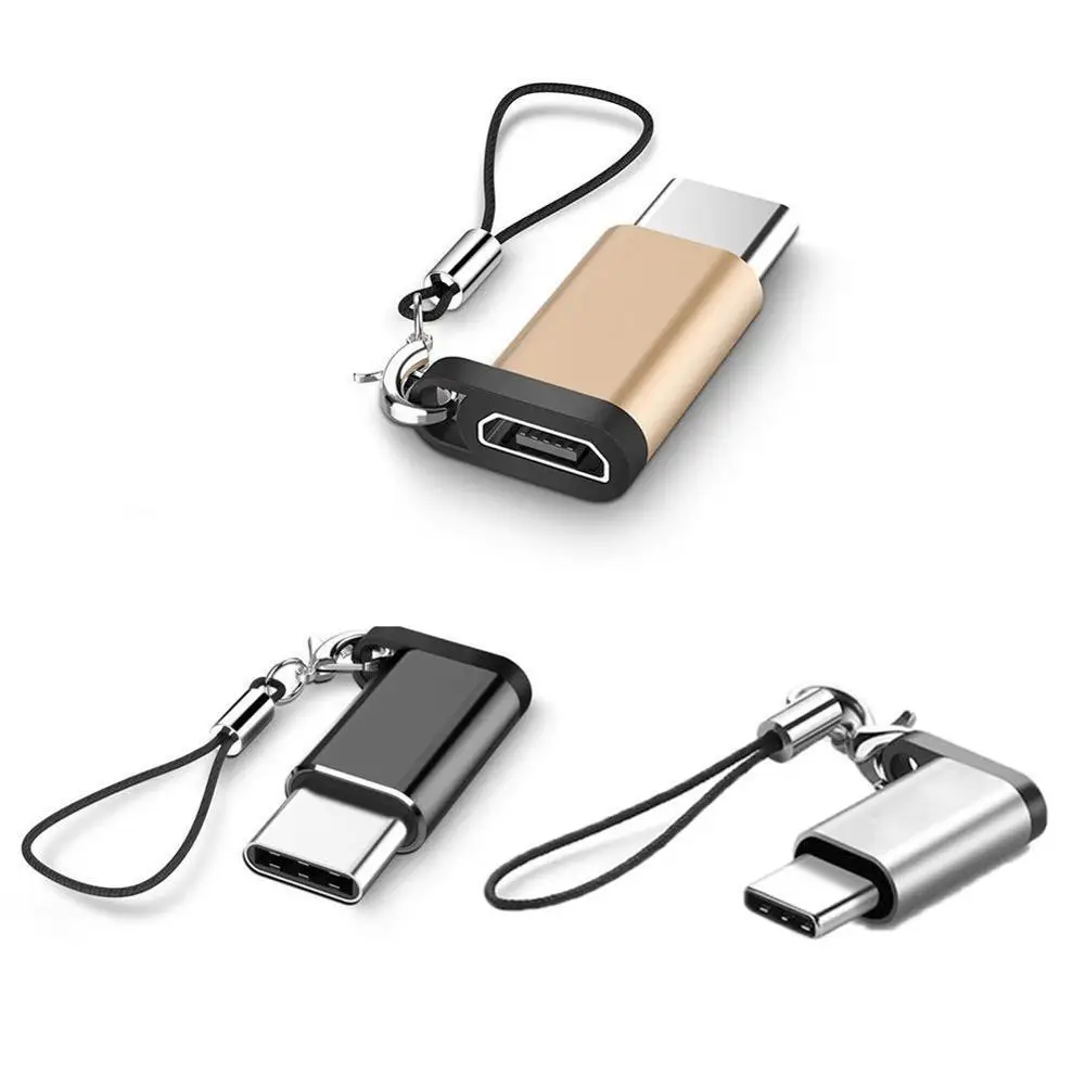 

Mobile Phone Adapter Micro USB To Type-C Adapter For Xiaomi Huawei Samsung Galaxy Charging Data USB OTG Connector Keychain
