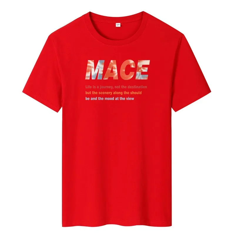 

SWENEARO 2021 new summer T-shirt men's 100% pure cotton MAC printing T-shirt men's casual O-neck short-sleeved brand T-shirt