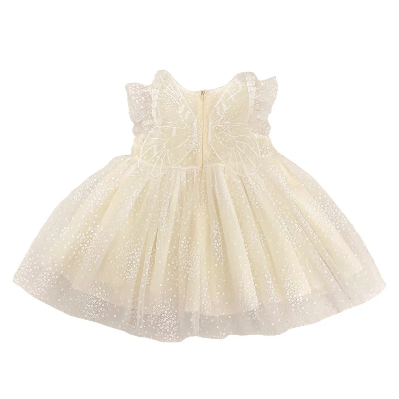 

1 Pcs Girls Summer Dresses 2021 New Children's Foreign Style Vest Yarn Skirt Baby Wings Princess