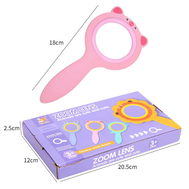 

1PCS Children Wooden Zoom Lens Cute Cartoon animal Magnifier Montessori Teaching Resources Technology kindergarten supplies toy