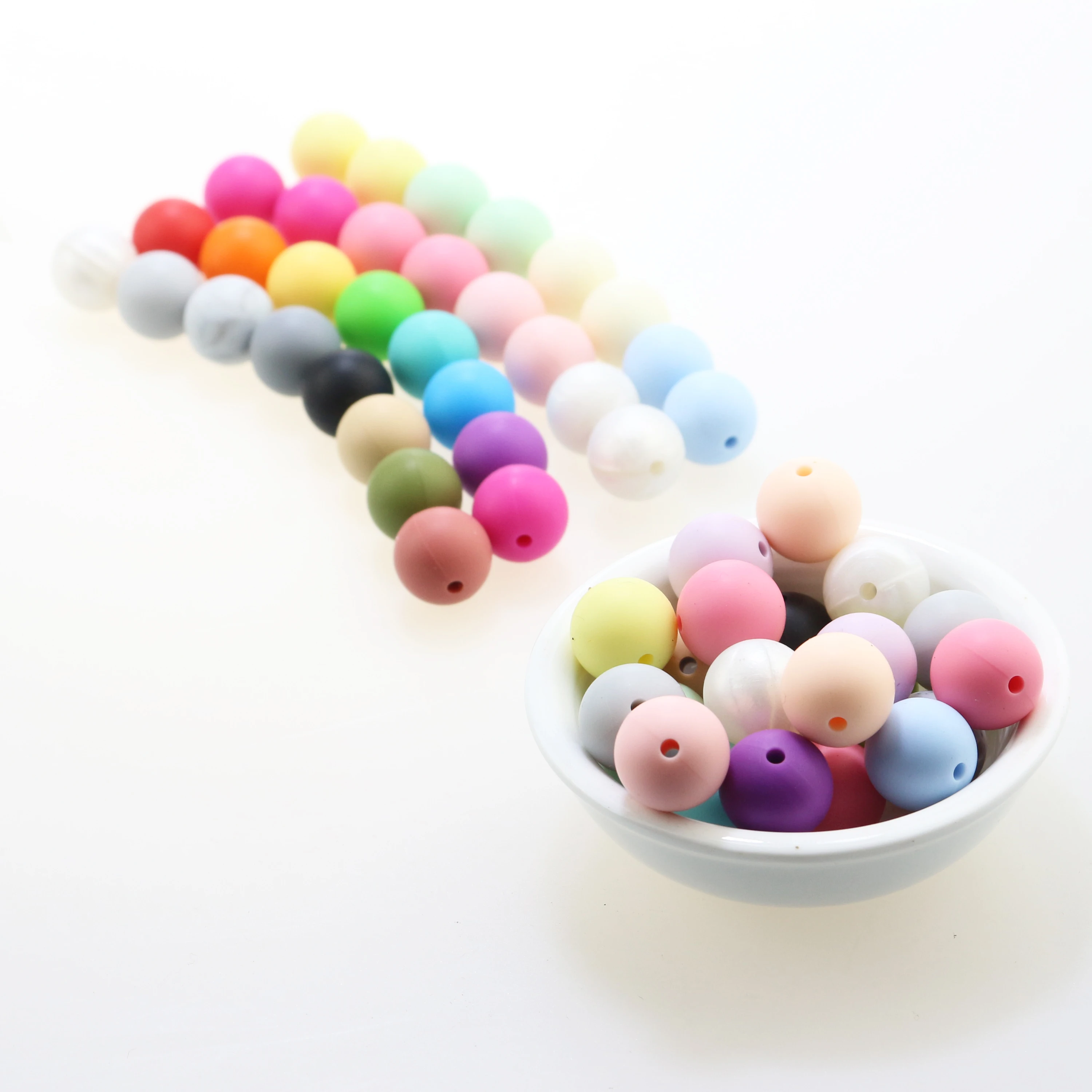 

BPA FREE 10mm 100pc Silicone Beads Round Baby Teether Eco-friendly BPA Free Baby Teething Pacifier Chain Bead silicone rodents