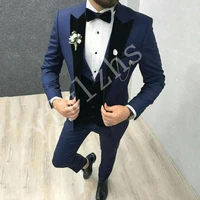 handsome one button groomsmen peak lapel groom tuxedos men suits weddingprom best man blazer jacketpantstievest 958