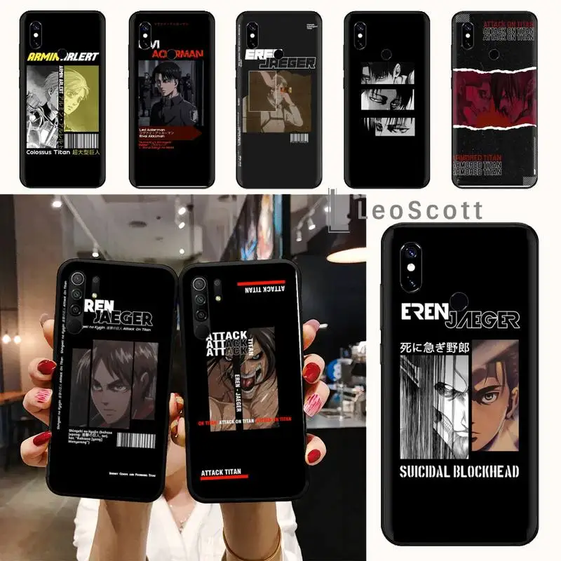 

attack on titan Phone Case For Xiaomi Redmi note 7 8 9 t max3 s 10 pro lite funda shell coque cover