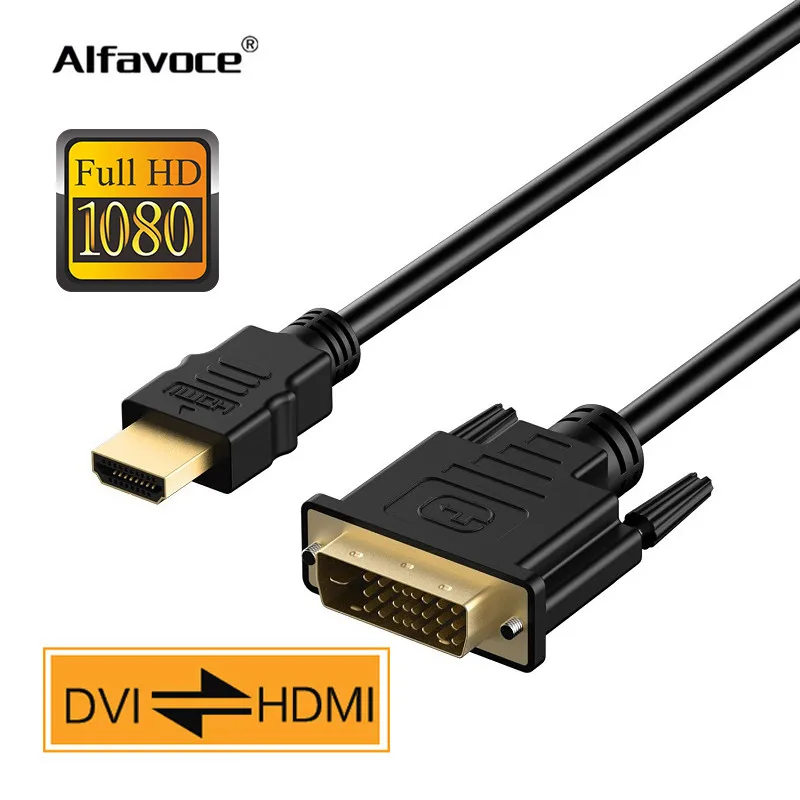 

Кабель HDMI-com' к DVI 1080P для HDTV DVD проектора 1 2 3 5 М адаптер HD к DVi позолоченный штекер к 24 + 1 контакту штекер видео кабель