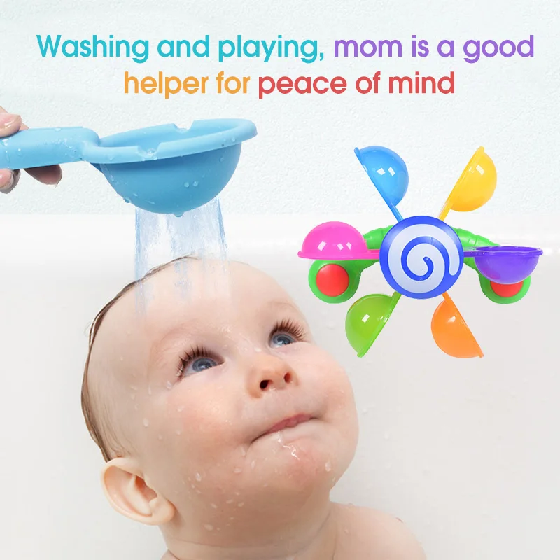 

1PC Baby Bath Toys Play In Scoop Water Mini Windmill Waterwheel Toddler Bathtub Bathing Toy Kids Summer Swimming Pool Games