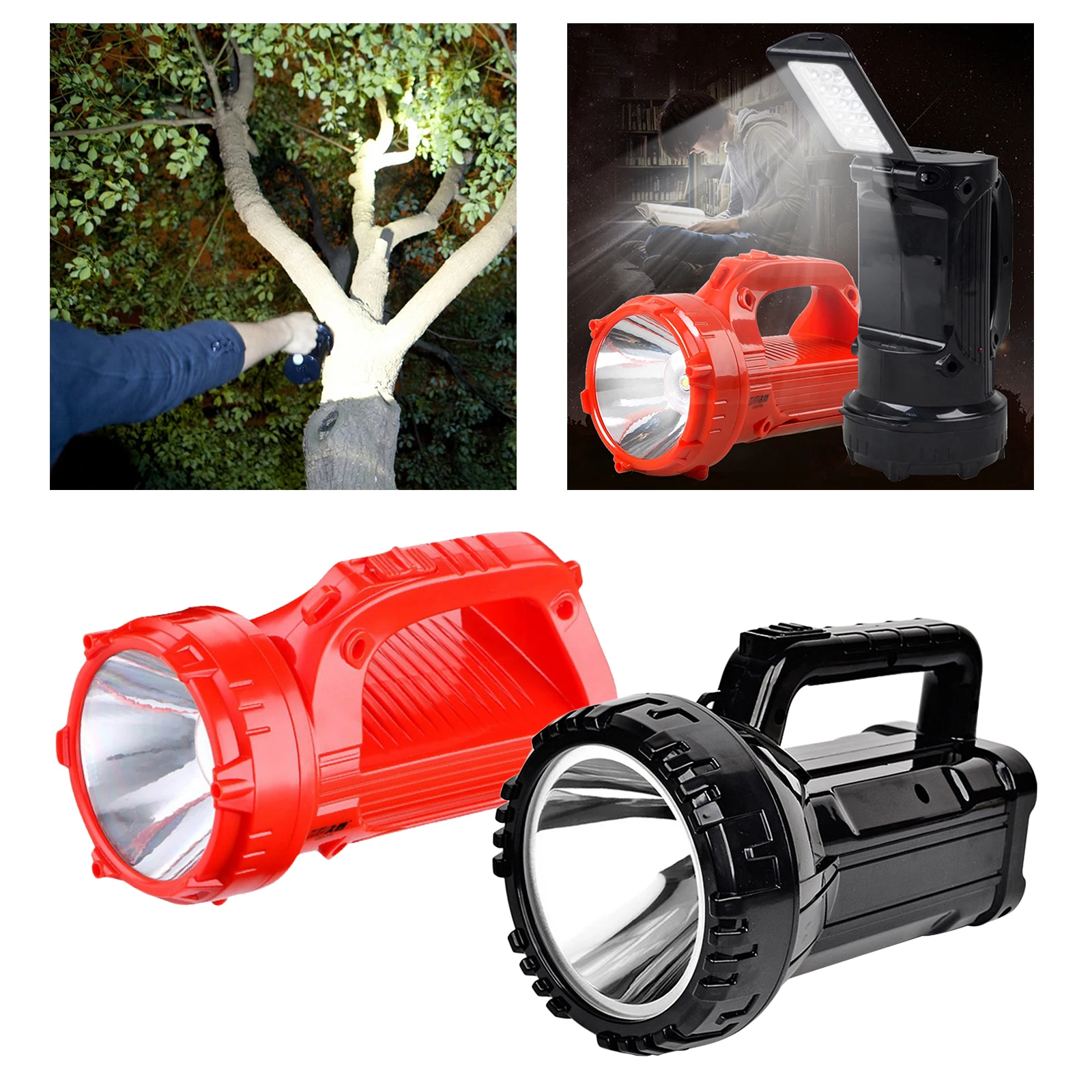 

Spotlight Outdoor Flashlight with Handle Super Bright 2-Mode Floodlight
