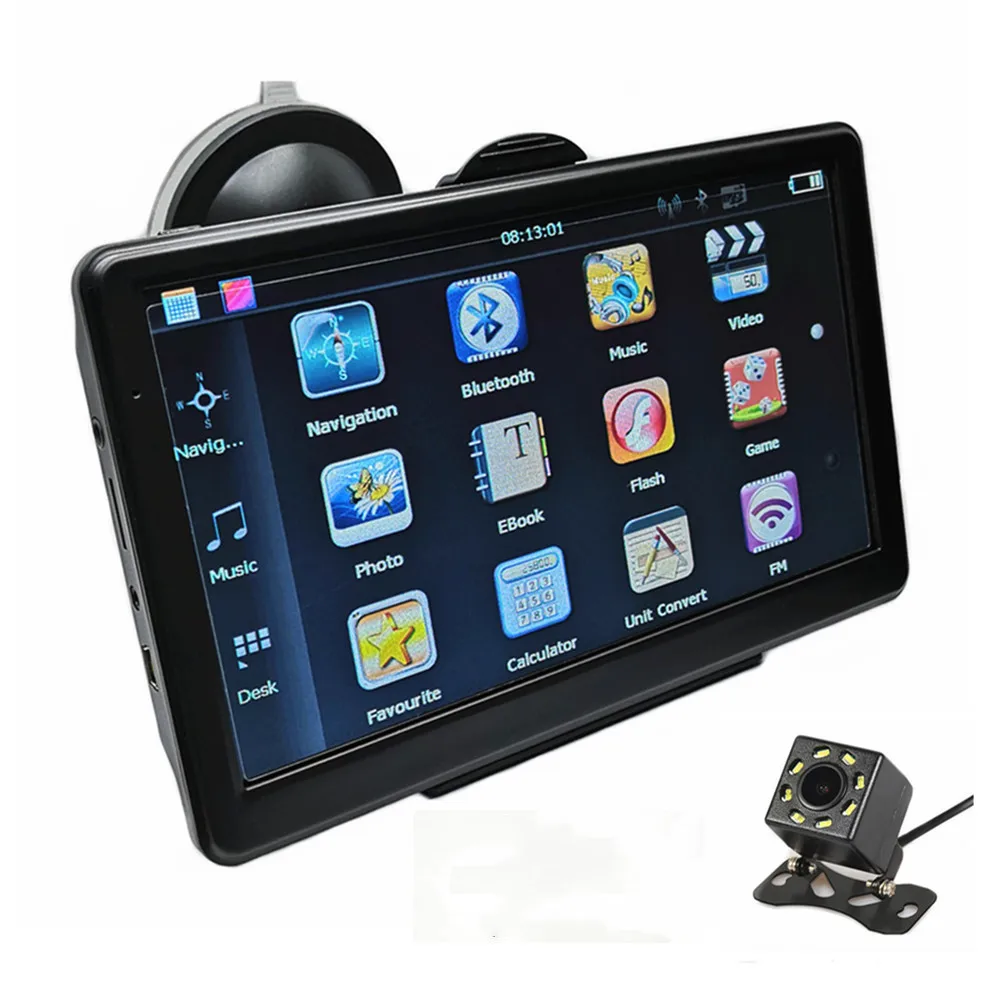 7&quot Capacitive screen Car GPS Navigation MTK800M 8G Sat nav+FM+free maps Bluetooth AV-IN &amp Rearview camera Optional |