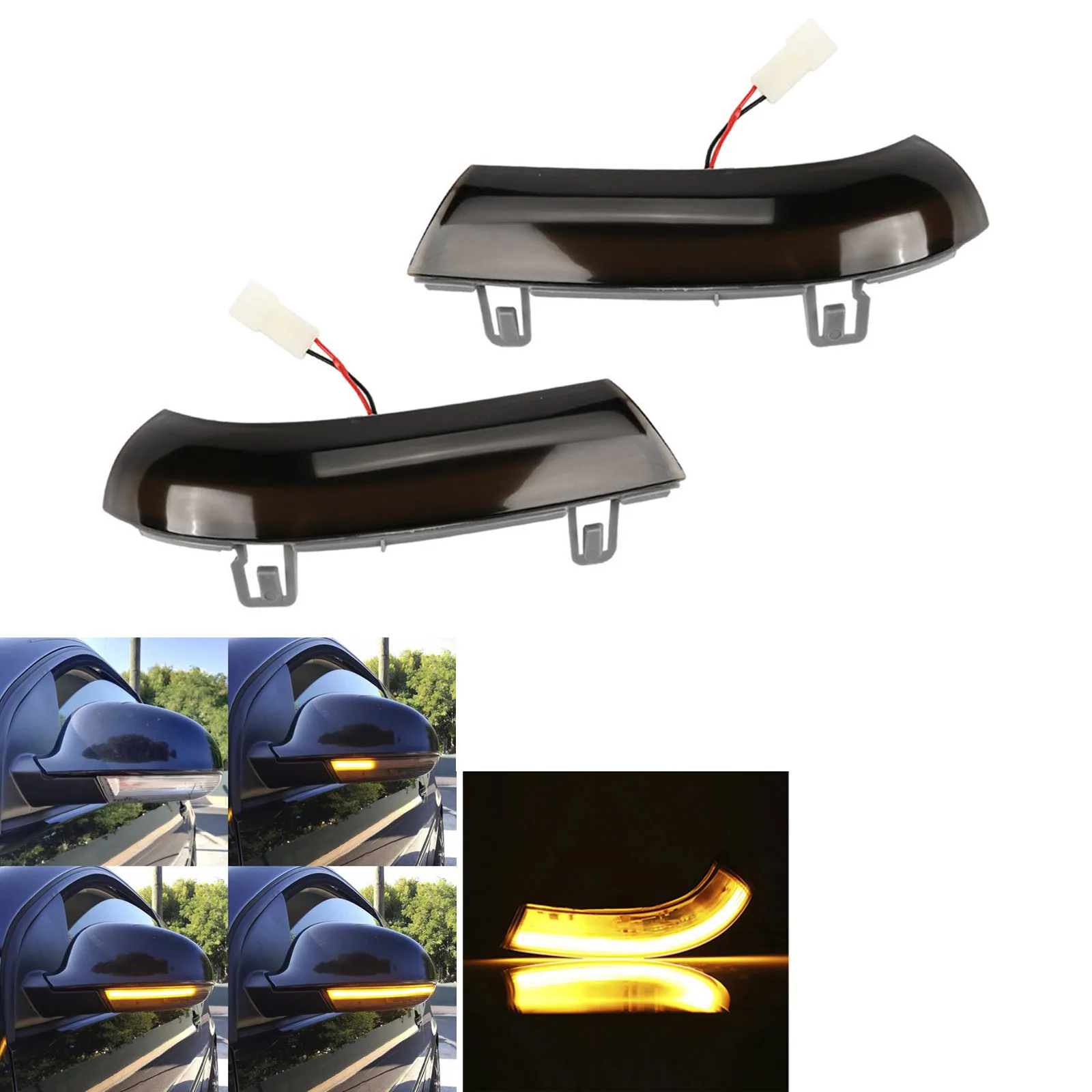 Пара светодиодный динамический течет поворотов светильник боковое зеркало