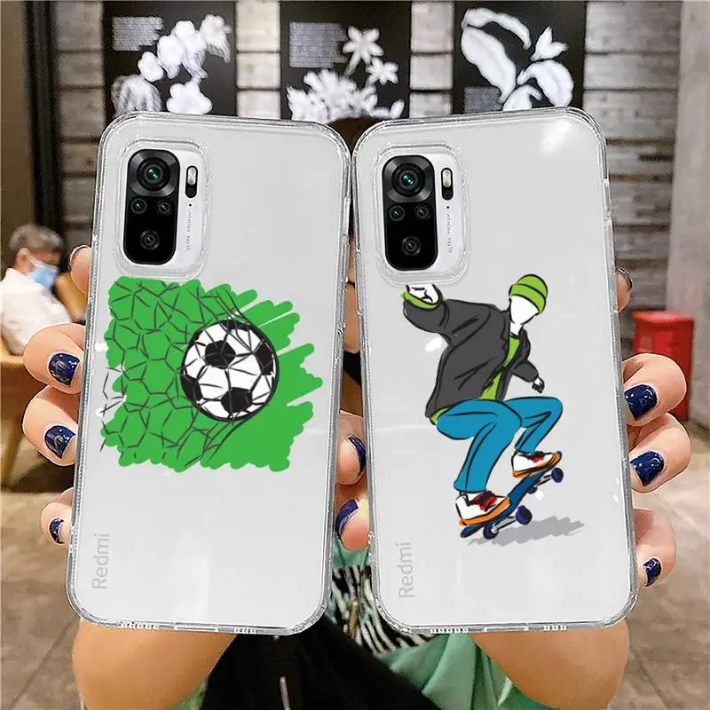 

Fitness sports Phone Case For Xiaomi Mi 11 Ultra Lite 10 Redmi Note 9 8 7 9a K30S K40 Pro Transparent Coque