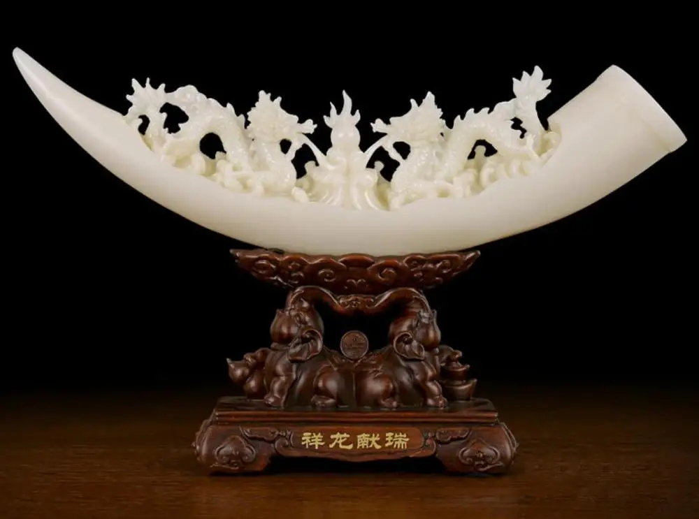 

CREATIVE CARVING IVORY DECORATION OFFICE WINE CABINET STUDY DECORATIVE ART SCULPTURE STATUE CARVING HOME DECORATION