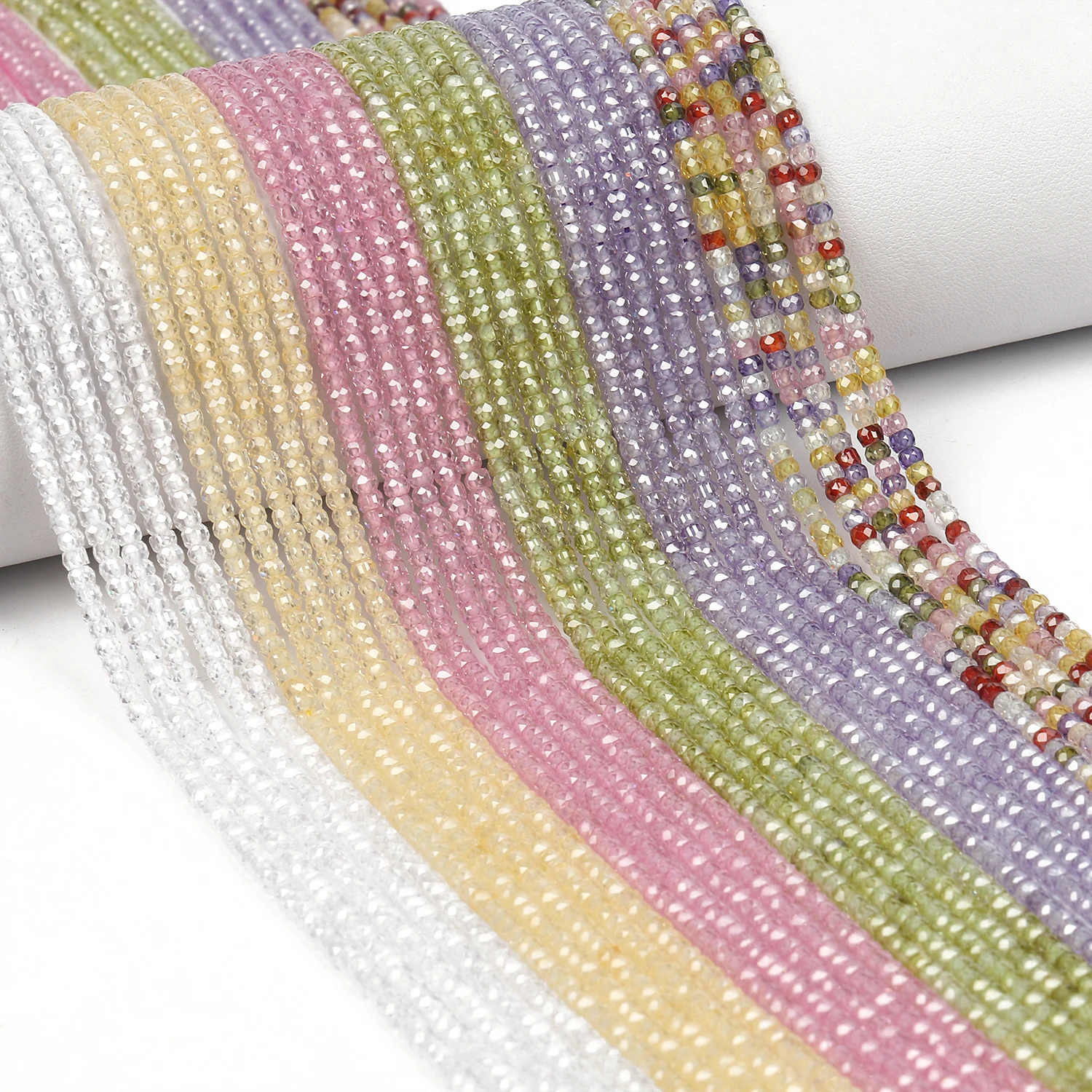 

15 Color 3x2mm Natural Faceted Abacus Zircon Stone Loose Quartz Crystal For Jewelry Making DIY Bracelets Necklace Earrings Rings